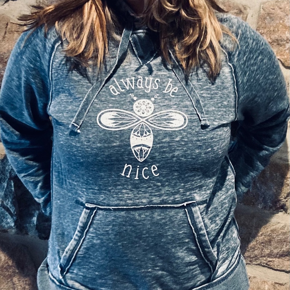 Always be nice Zen Fleece Navy blue sweatshirt